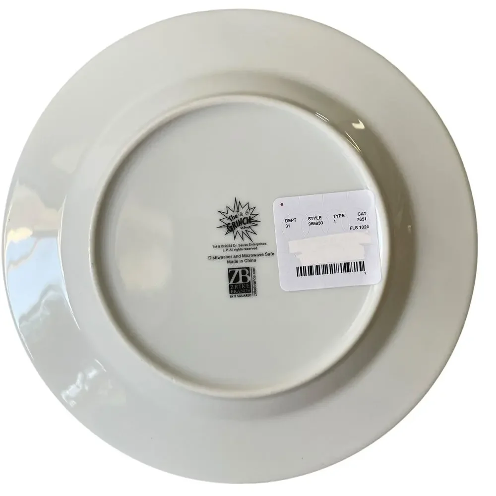 Dr. Seuss The GRINCH Who Stole Christmas Dinner Plates 10.5in Ceramic Set Of 3